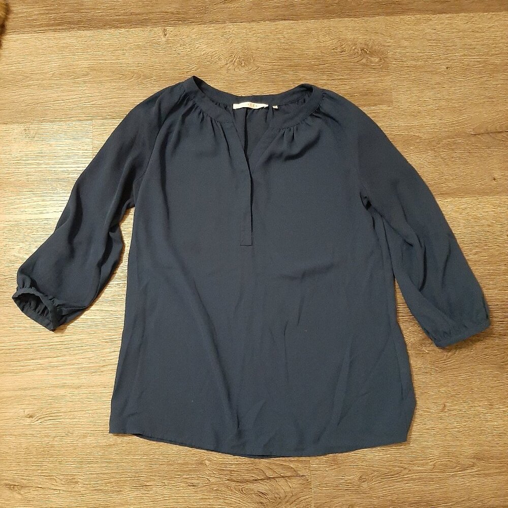 Navy chiffon blouse